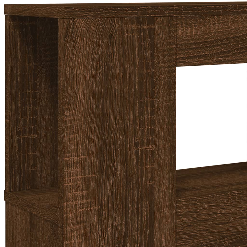 Elegant Brown Oak LED Headboard 180x18.5x103.5 cm - Engineered Wood