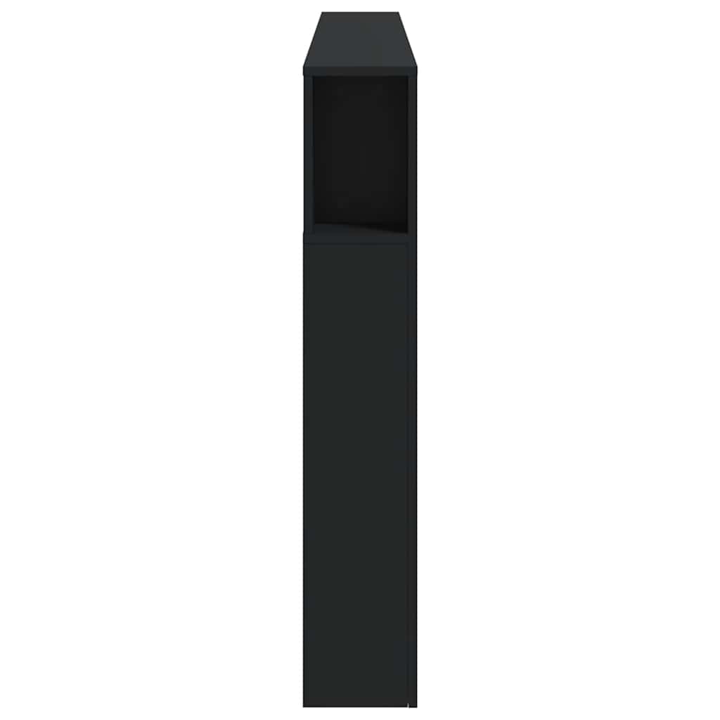 Sleek Black LED Headboard, 200cm, Engineered Wood
