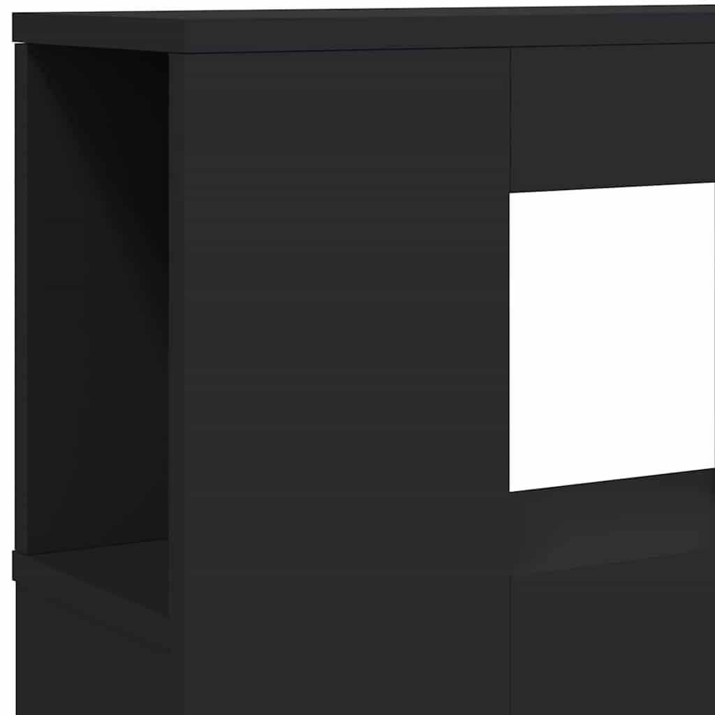 Sleek Black LED Headboard, 200cm, Engineered Wood