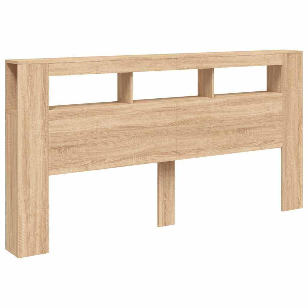 Sonoma Oak LED Headboard 200 cm - Engineered Wood Elegance