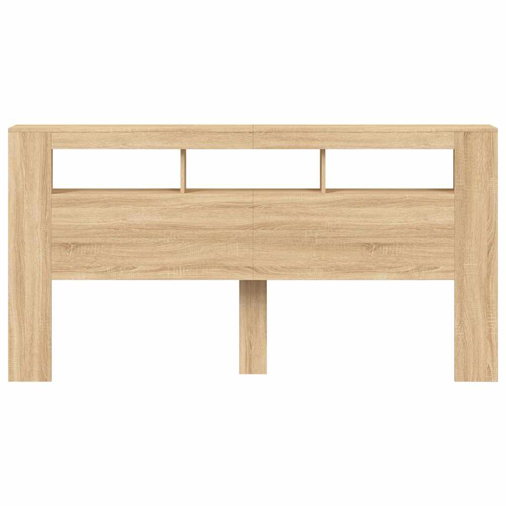 Sonoma Oak LED Headboard 200 cm - Engineered Wood Elegance