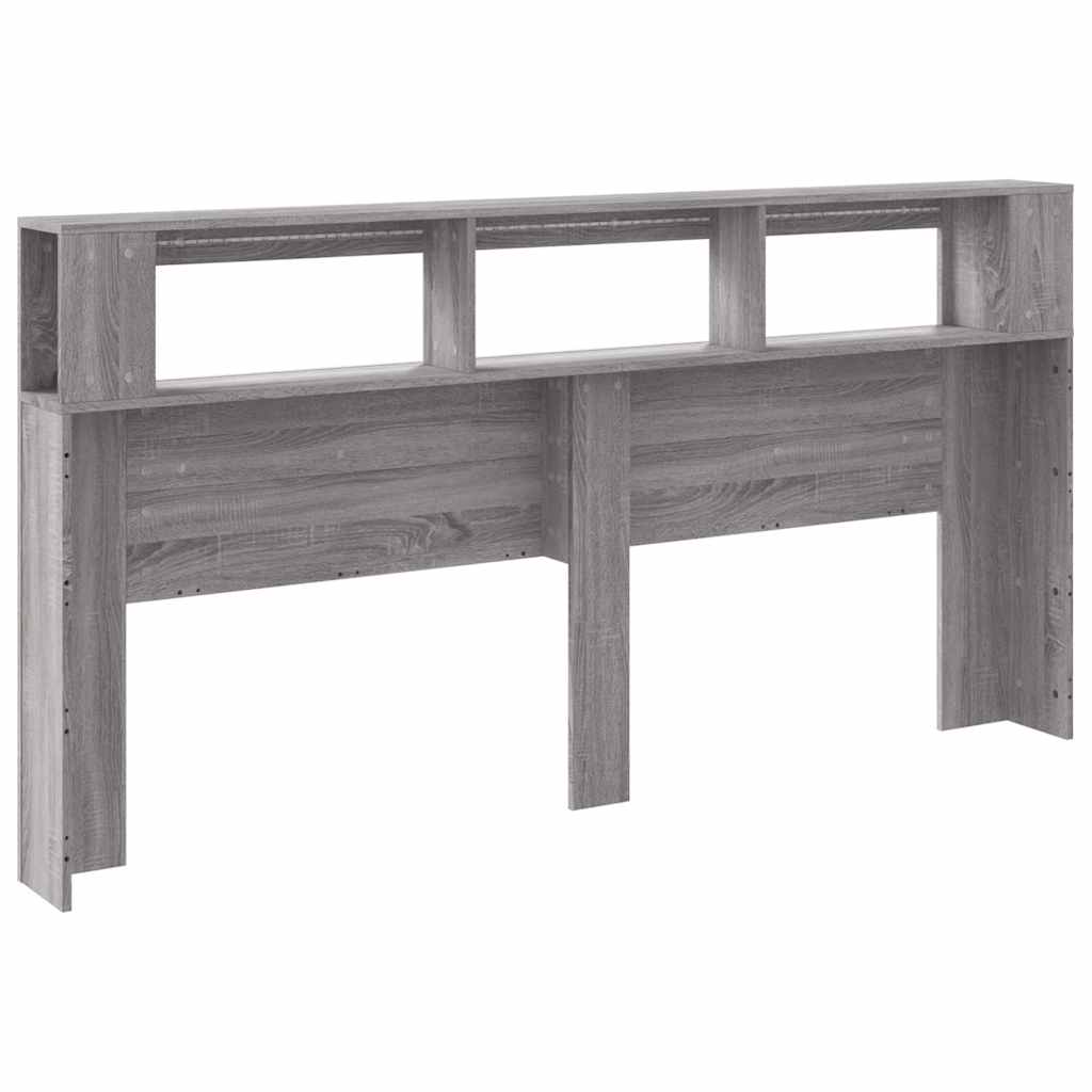Grey Sonoma Engineered Wood LED Headboard - 200 cm