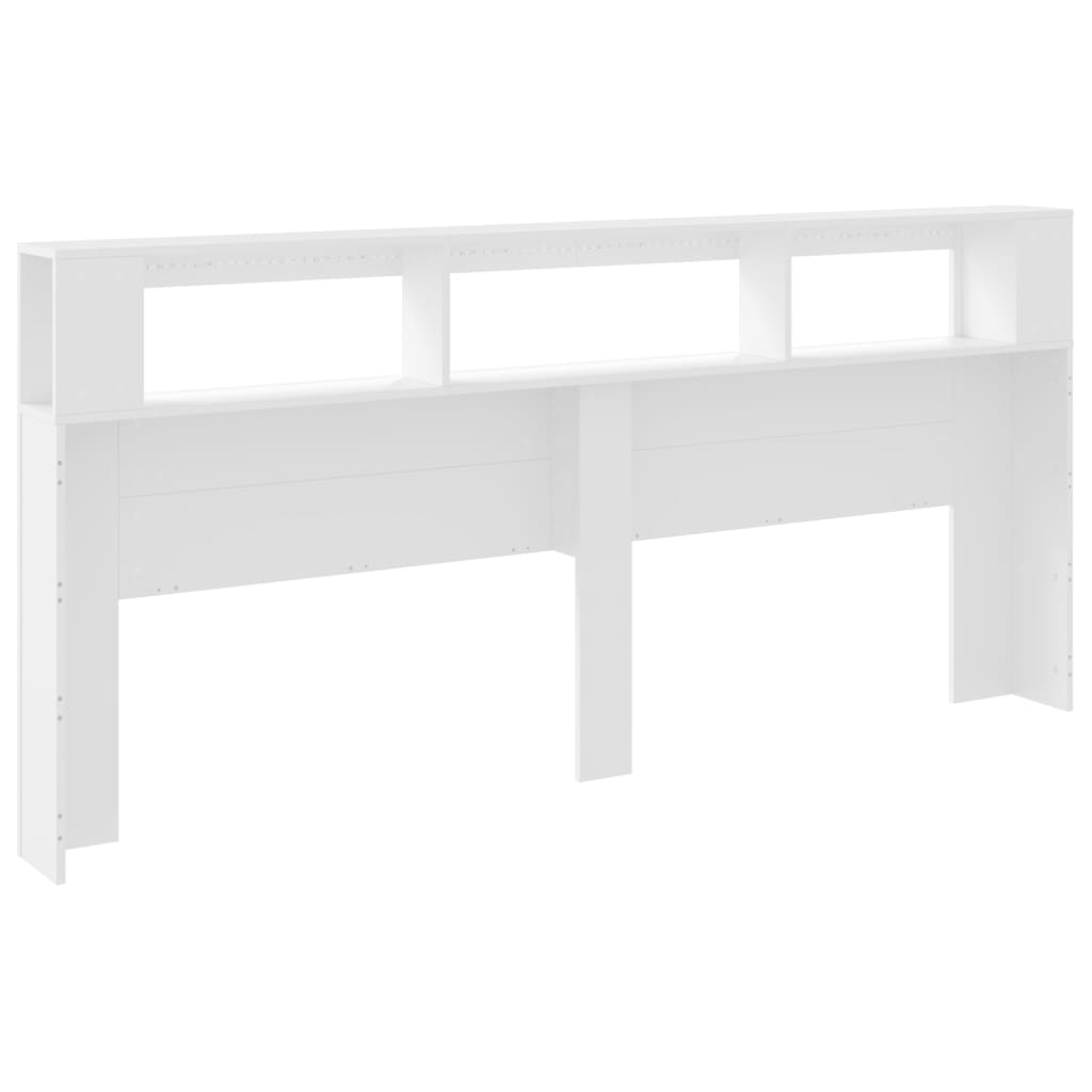 White LED Headboard 220x18.5x103.5 cm - Engineered Wood