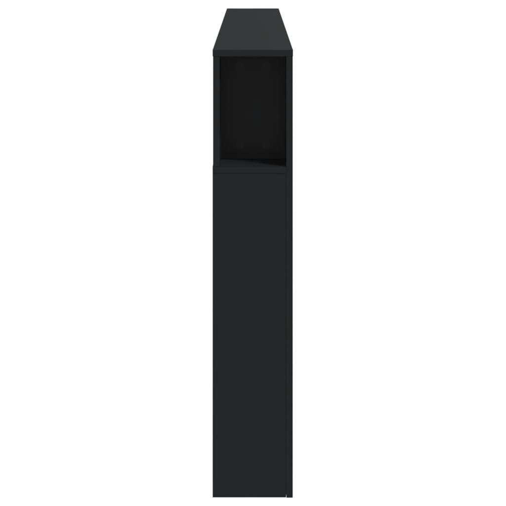 Sleek Black LED Headboard 220x18.5x103.5 cm - Engineered Wood