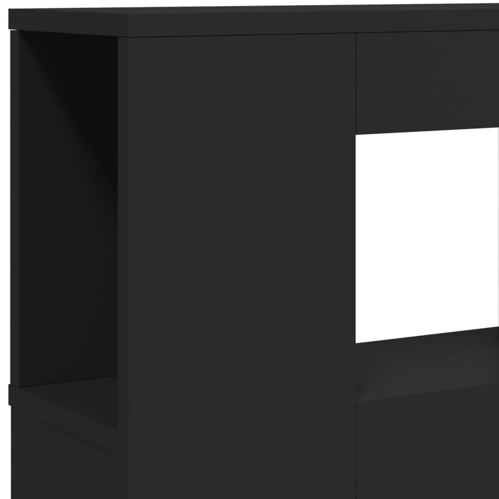 Sleek Black LED Headboard 220x18.5x103.5 cm - Engineered Wood