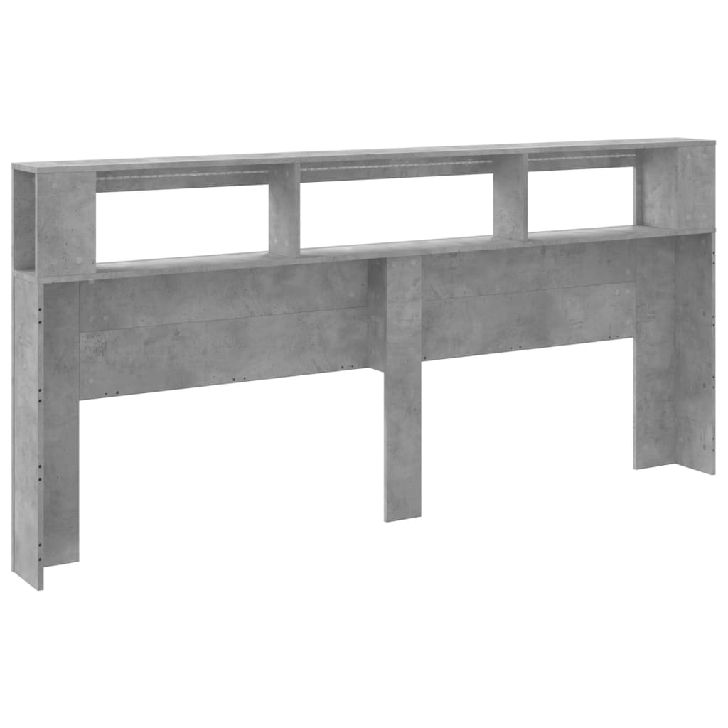 Concrete Grey LED Headboard 220x18.5x103.5 cm - Engineered Wood