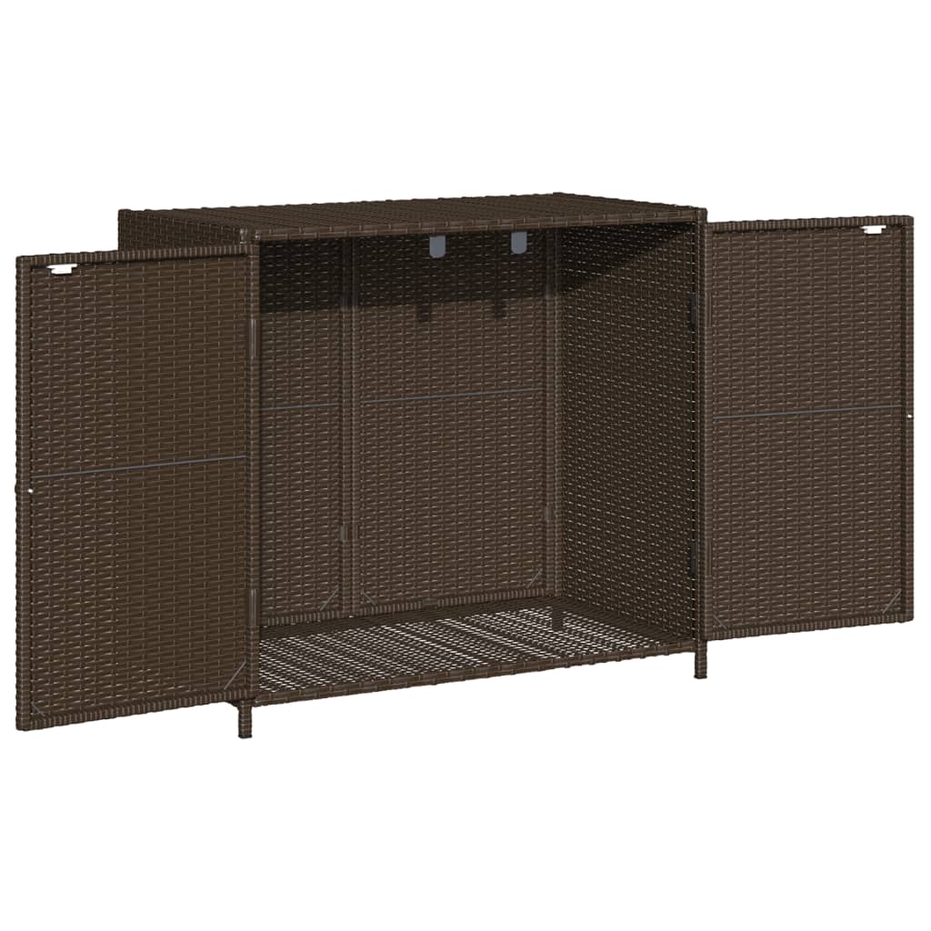 Brown Poly Rattan Garden Storage Cabinet, 83x45x76 cm