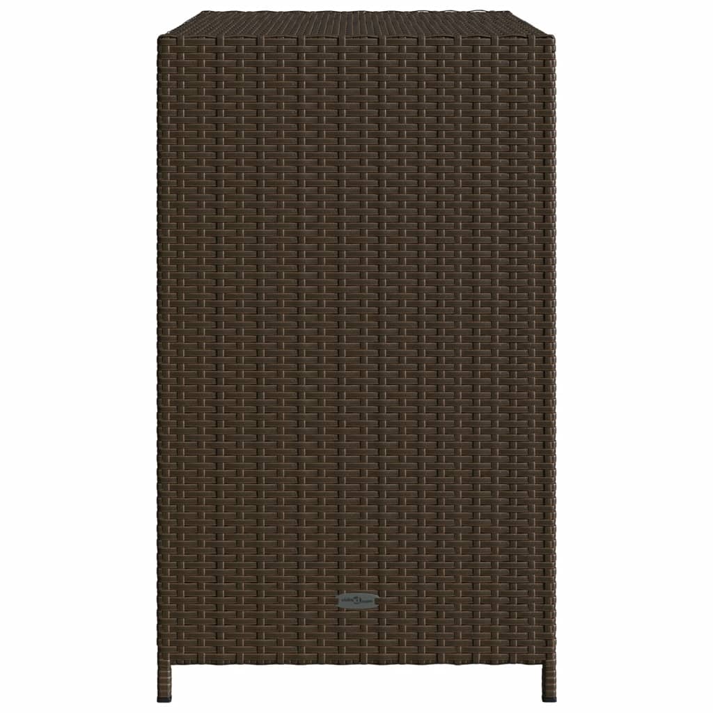 Brown Poly Rattan Garden Storage Cabinet, 83x45x76 cm