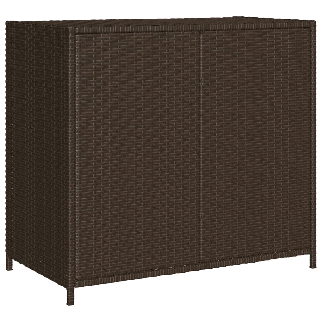 Brown Poly Rattan Garden Storage Cabinet, 83x45x76 cm