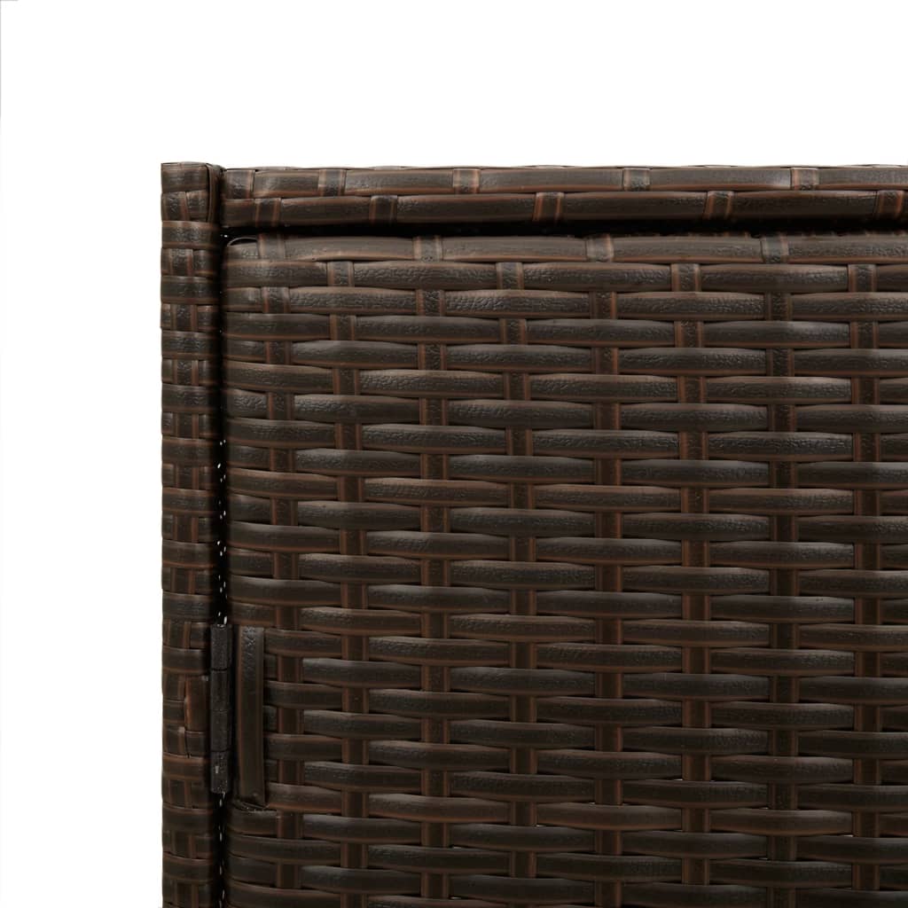 Brown Poly Rattan Garden Storage Cabinet, 83x45x76 cm