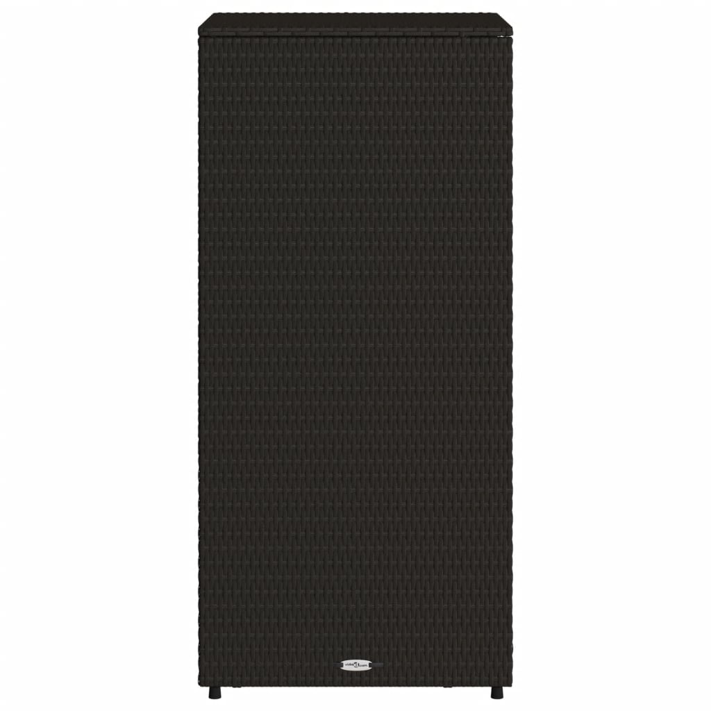 Black Poly Rattan Garden Storage Cabinet 50x55x115 cm