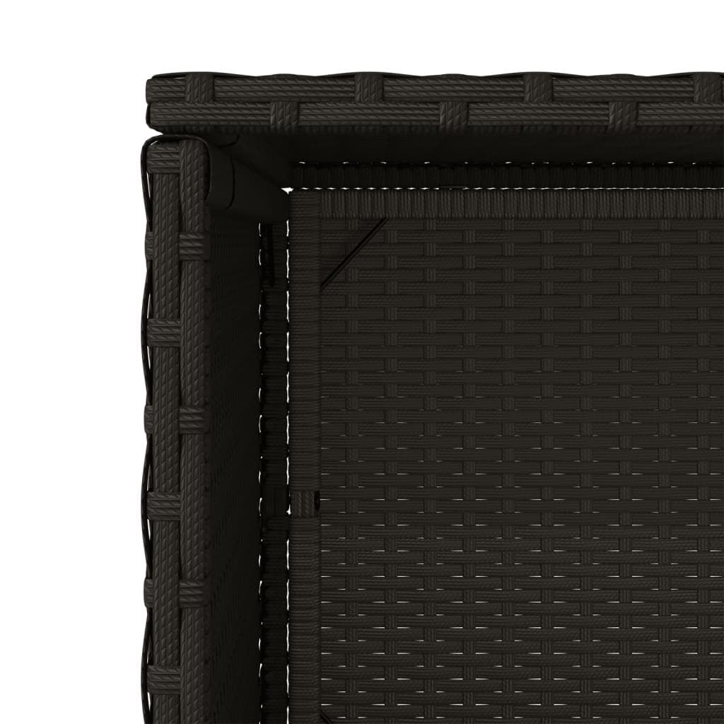 Black Poly Rattan Garden Storage Cabinet 50x55x115 cm