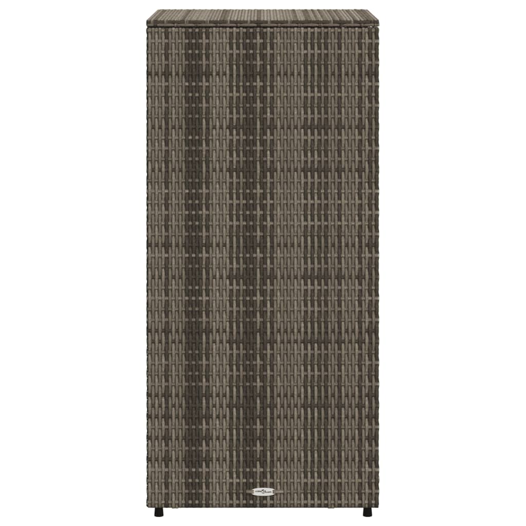 Stylish Grey Poly Rattan Garden Storage Cabinet 50x55x115 cm