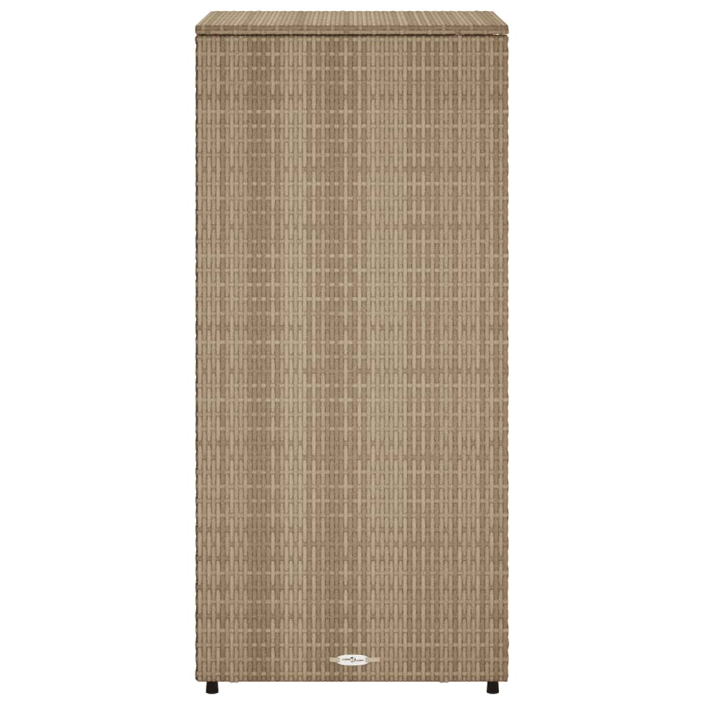 Beige Poly Rattan Garden Storage Cabinet 50x55x115 cm