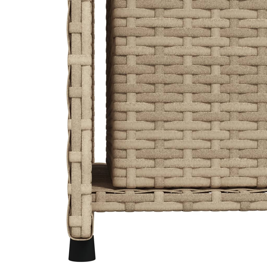 Beige Poly Rattan Garden Storage Cabinet 50x55x115 cm