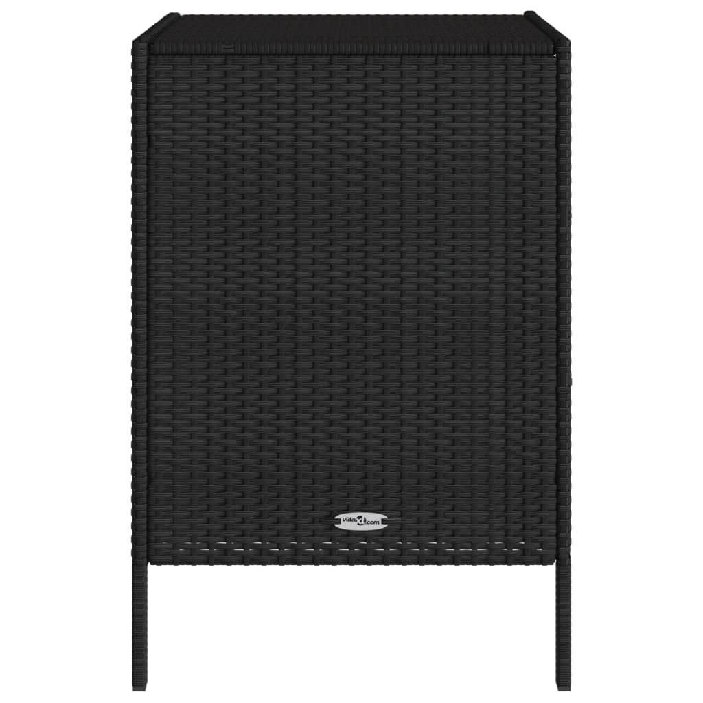 Black Poly Rattan Garden Storage Cabinet - 55x59x80 cm