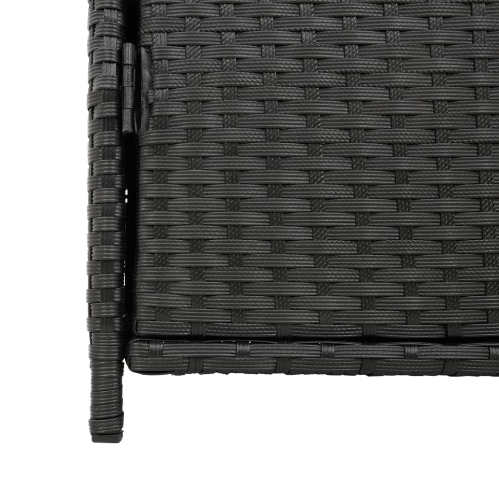 Black Poly Rattan Garden Storage Cabinet - 55x59x80 cm