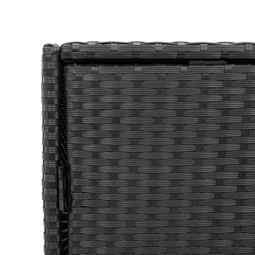 Black Poly Rattan Garden Storage Cabinet - 55x59x80 cm