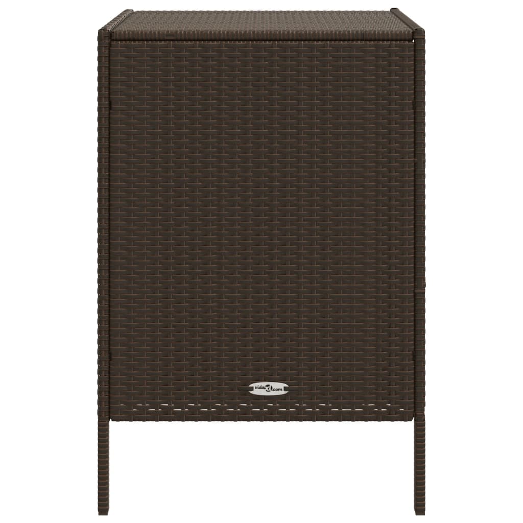 Brown Poly Rattan Garden Storage Cabinet 55x59x80 cm