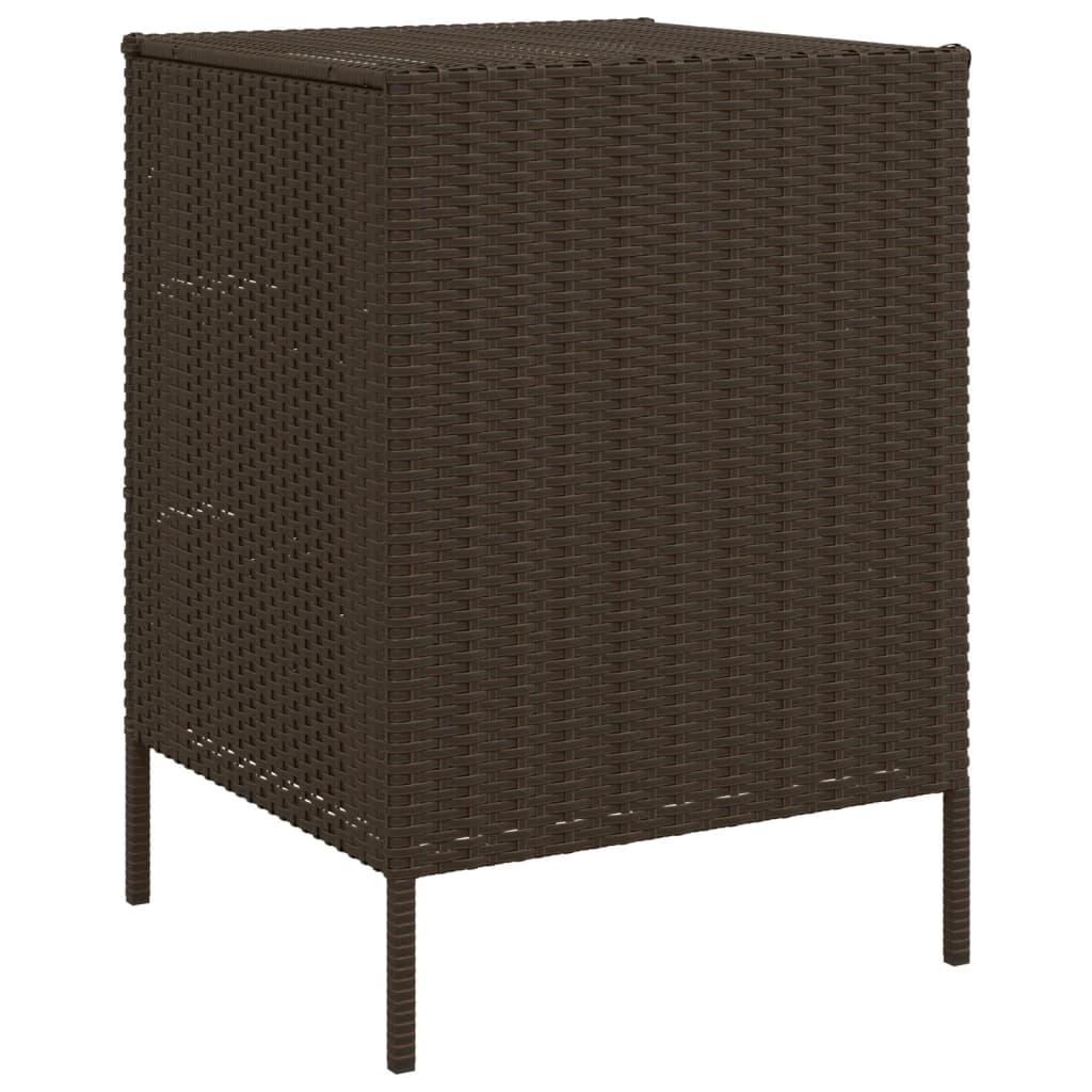 Brown Poly Rattan Garden Storage Cabinet 55x59x80 cm