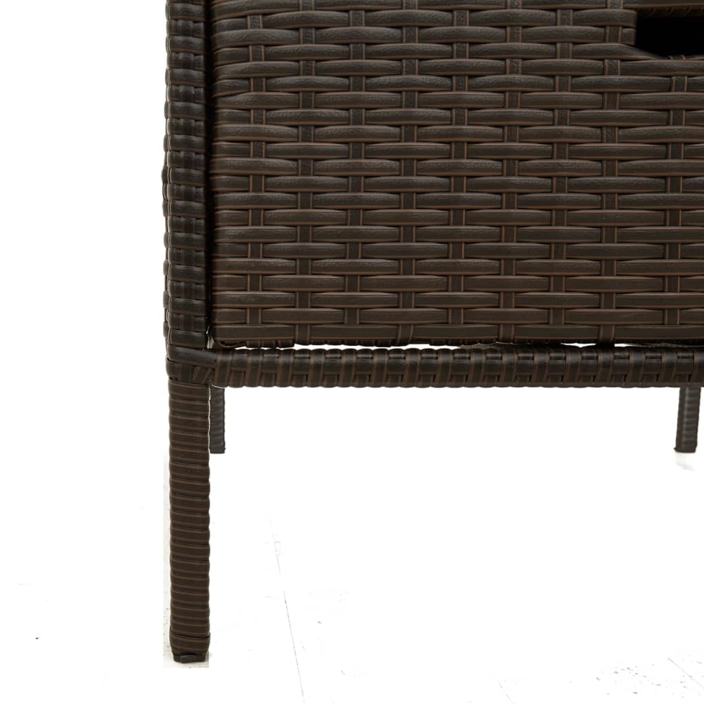 Brown Poly Rattan Garden Storage Cabinet 55x59x80 cm