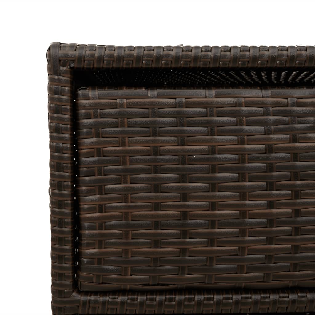 Brown Poly Rattan Garden Storage Cabinet 55x59x80 cm