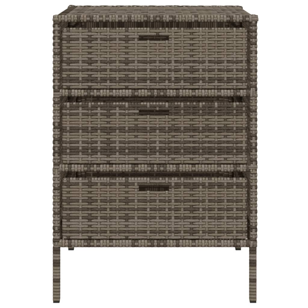Poly Rattan Garden Storage Cabinet, Grey, 55x59x80 cm