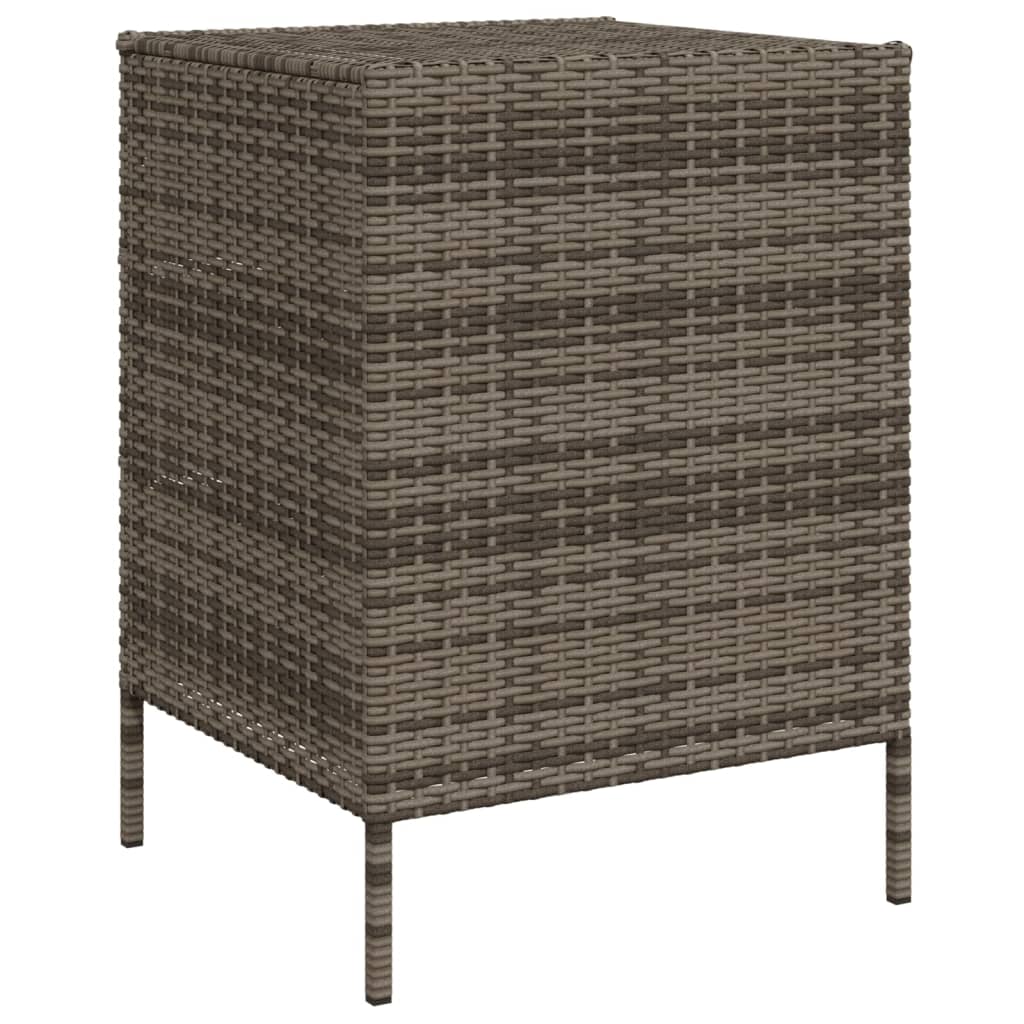 Poly Rattan Garden Storage Cabinet, Grey, 55x59x80 cm