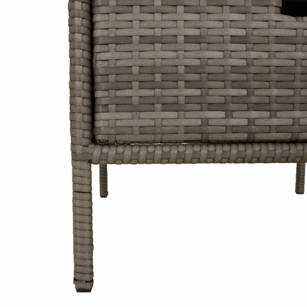 Poly Rattan Garden Storage Cabinet, Grey, 55x59x80 cm