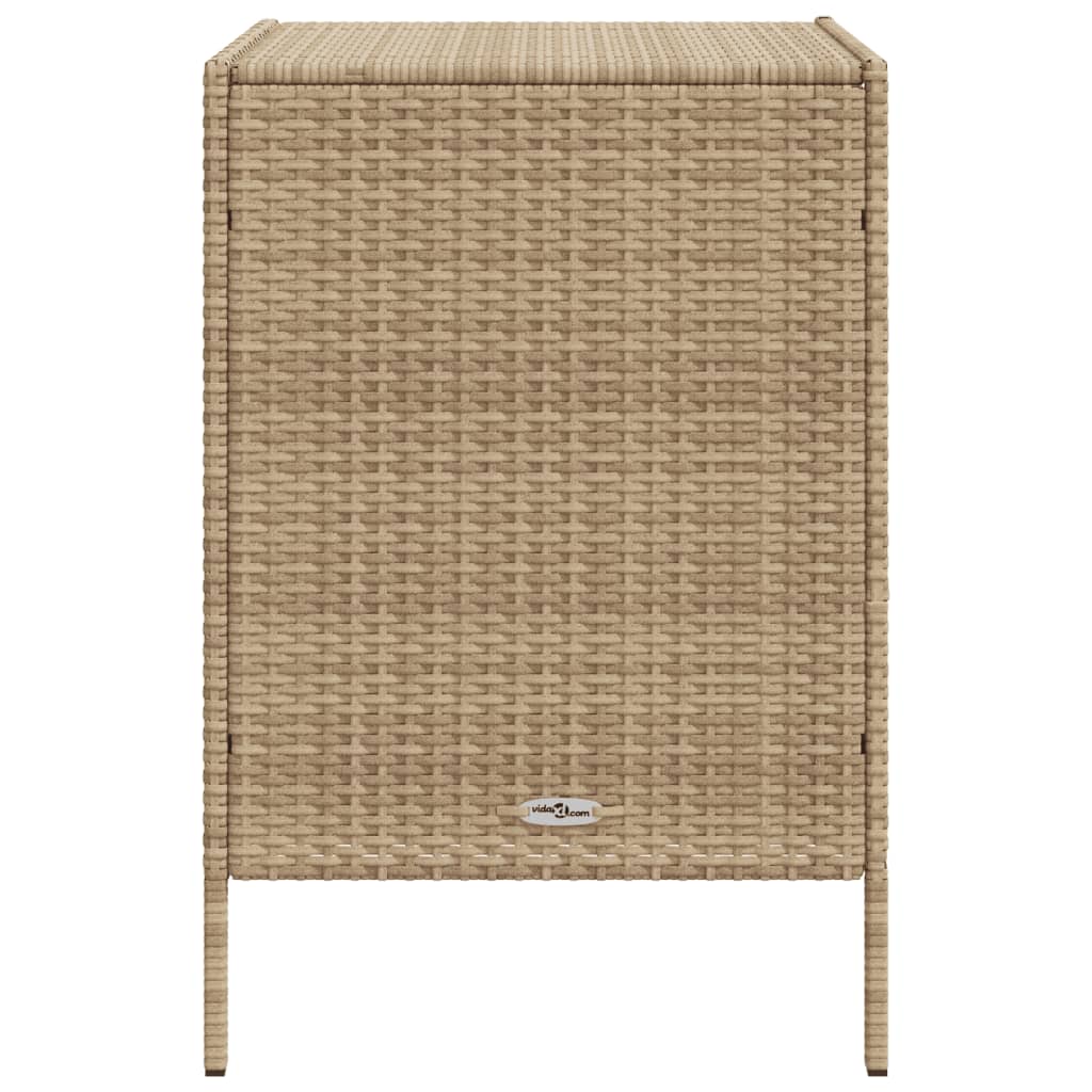 Beige Poly Rattan Garden Storage Cabinet 55x59x80 cm