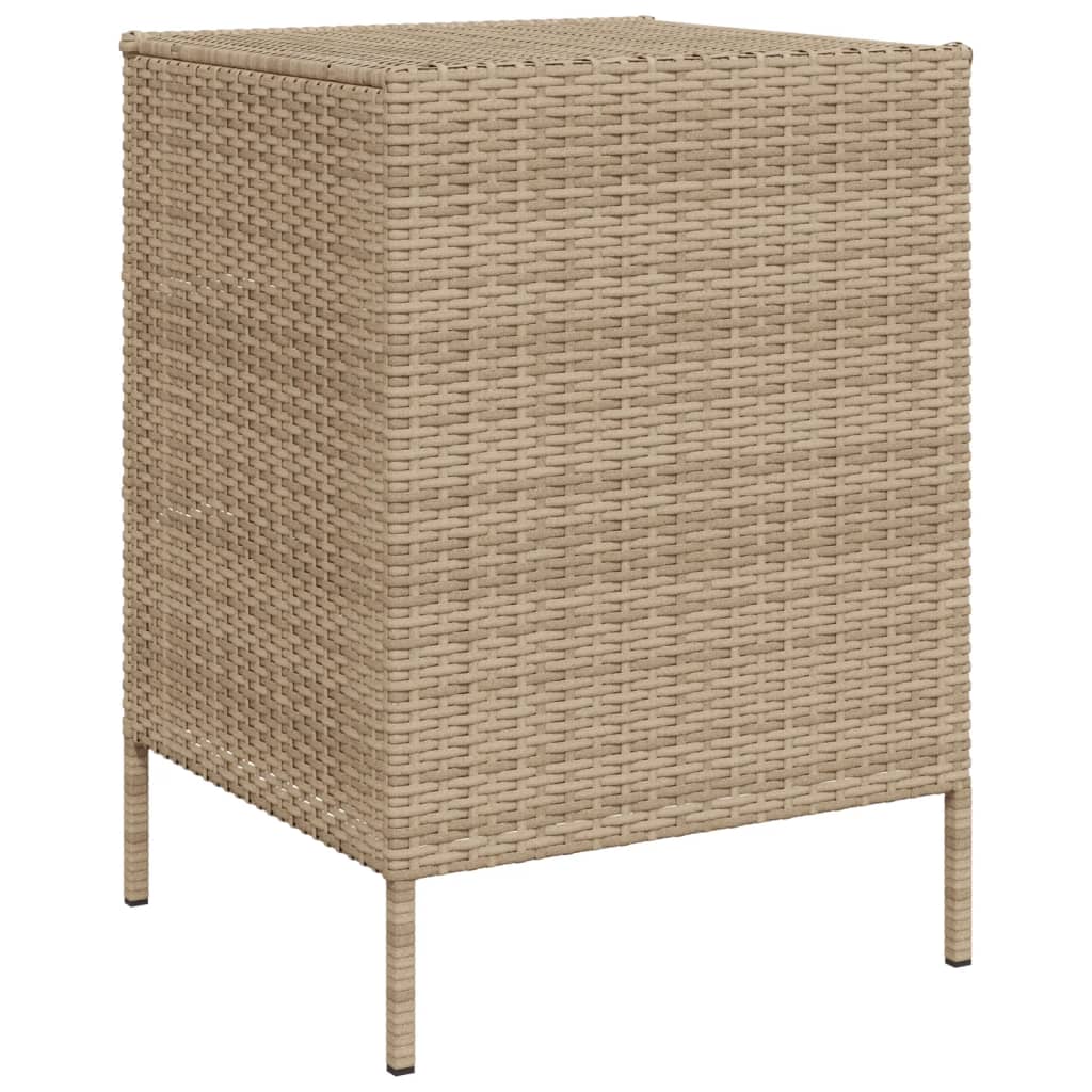 Beige Poly Rattan Garden Storage Cabinet 55x59x80 cm