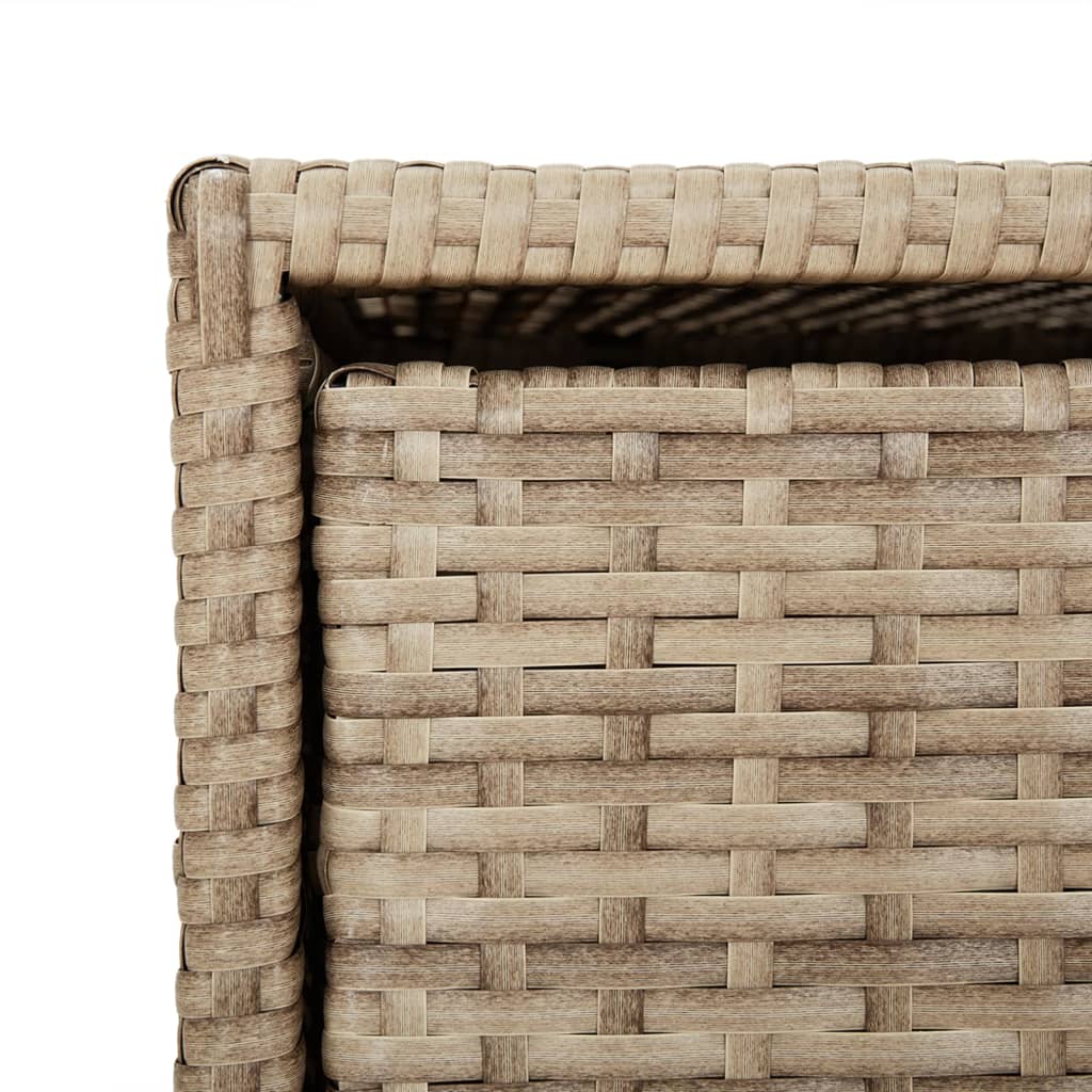 Beige Poly Rattan Garden Storage Cabinet 55x59x80 cm