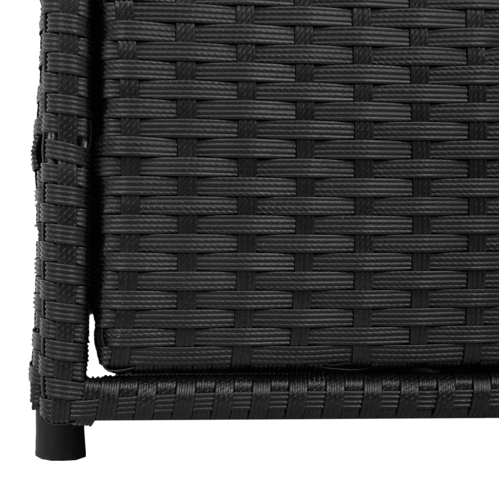 Black Poly Rattan Garden Storage Cabinet - 55x59x69 cm