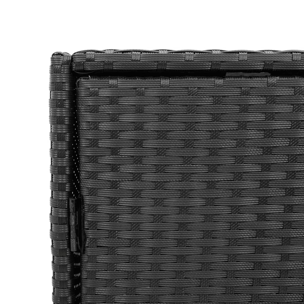 Black Poly Rattan Garden Storage Cabinet - 55x59x69 cm