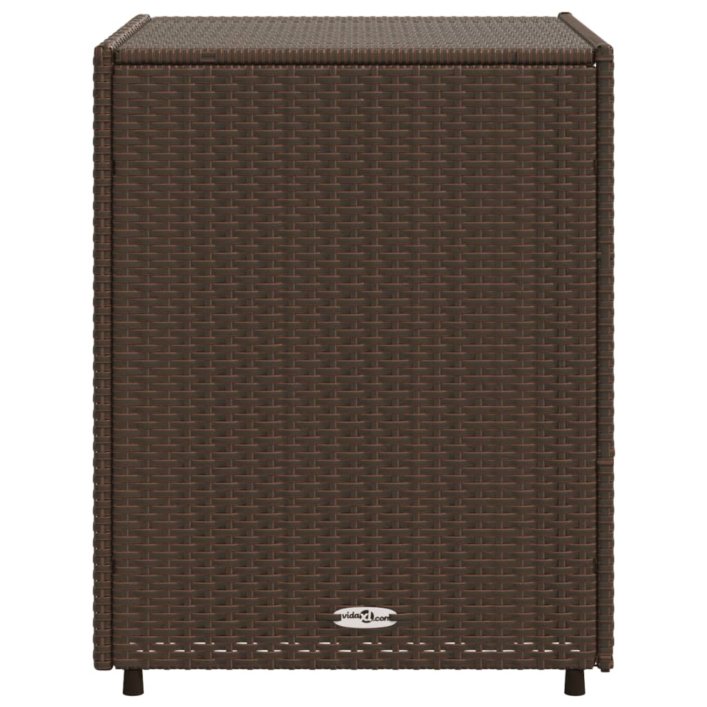 Brown Poly Rattan Garden Storage Cabinet - 55x59x69 cm