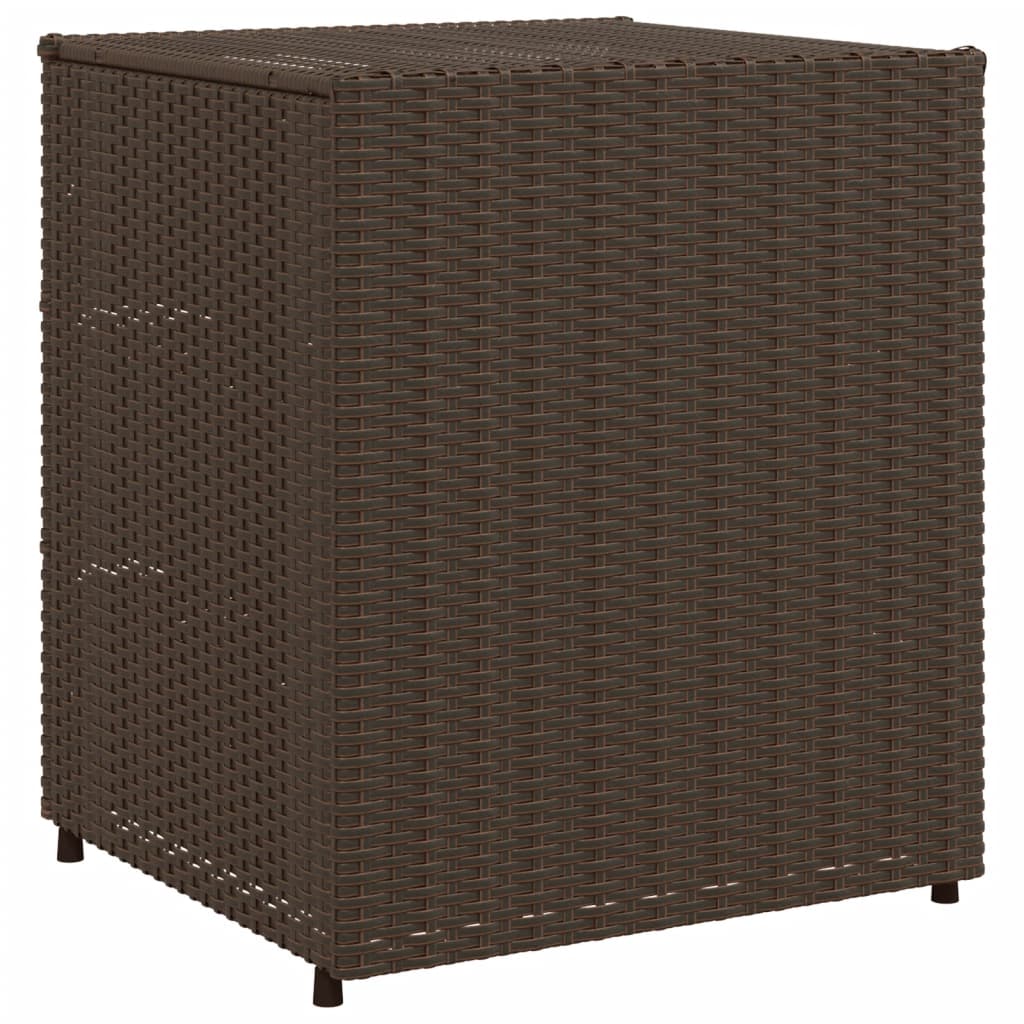 Brown Poly Rattan Garden Storage Cabinet - 55x59x69 cm