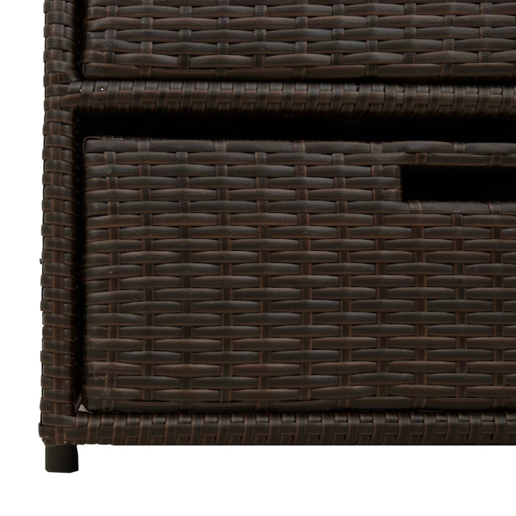 Brown Poly Rattan Garden Storage Cabinet - 55x59x69 cm