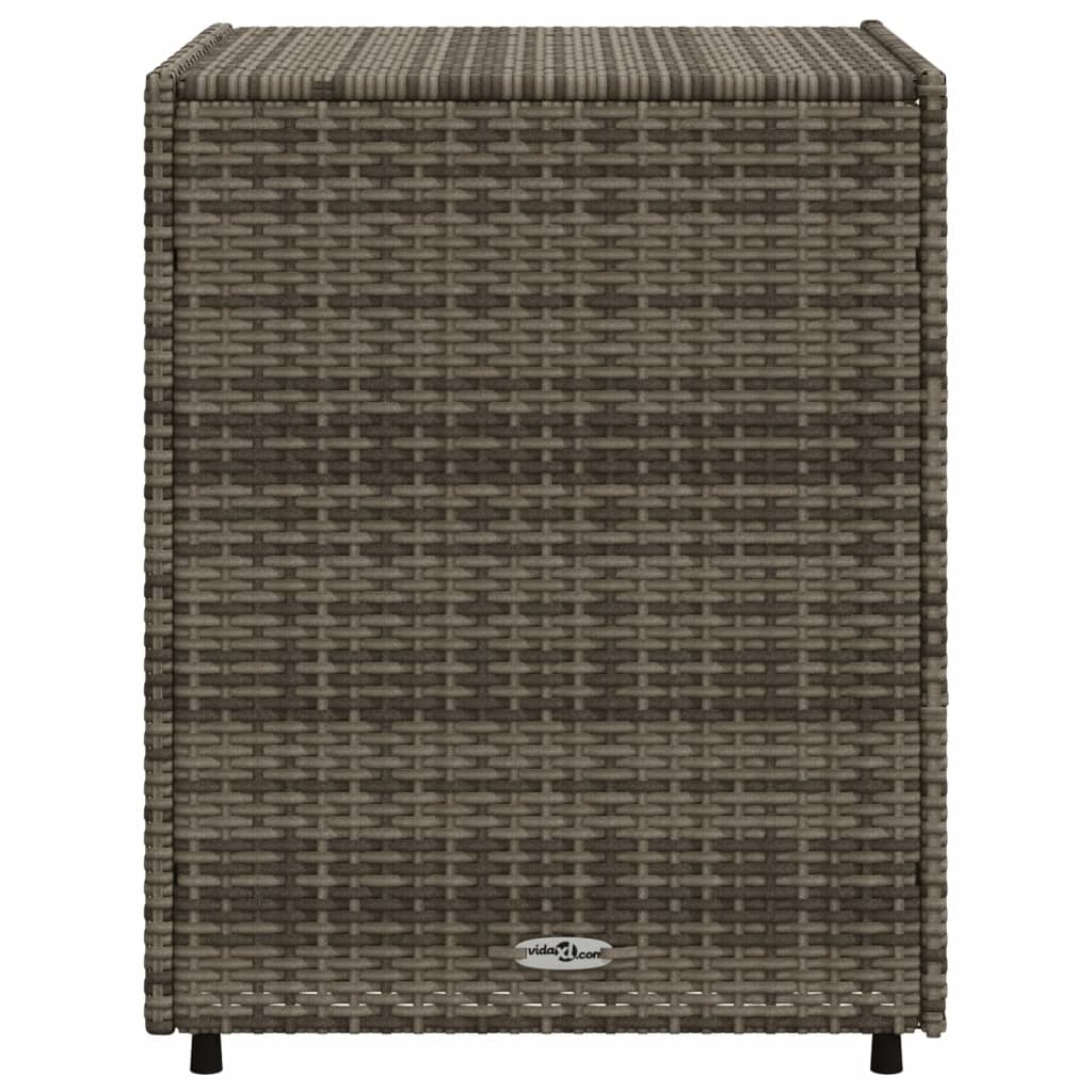 Compact Grey Poly Rattan Garden Storage Cabinet 55x59x69 cm