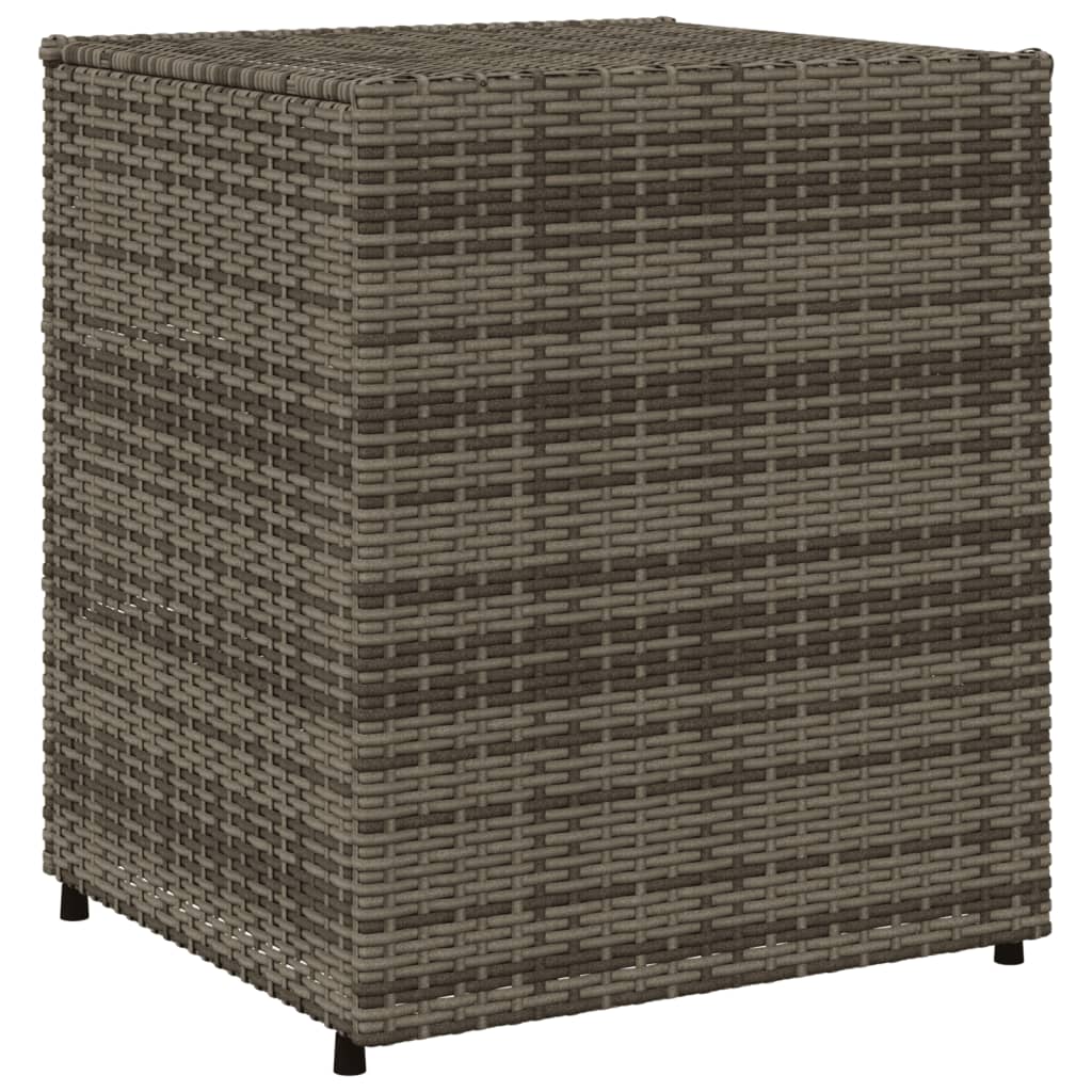 Compact Grey Poly Rattan Garden Storage Cabinet 55x59x69 cm