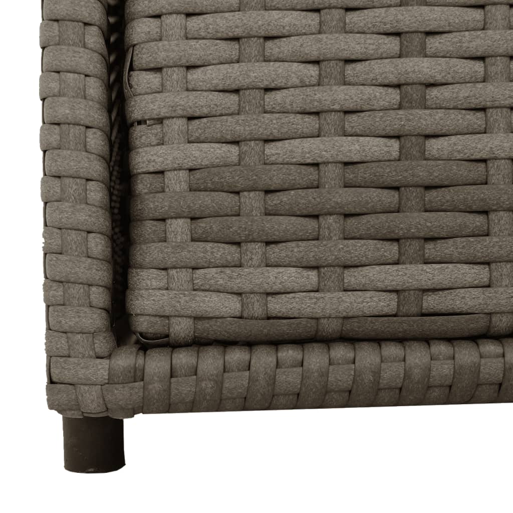 Compact Grey Poly Rattan Garden Storage Cabinet 55x59x69 cm