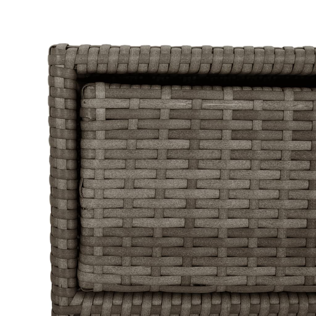 Compact Grey Poly Rattan Garden Storage Cabinet 55x59x69 cm