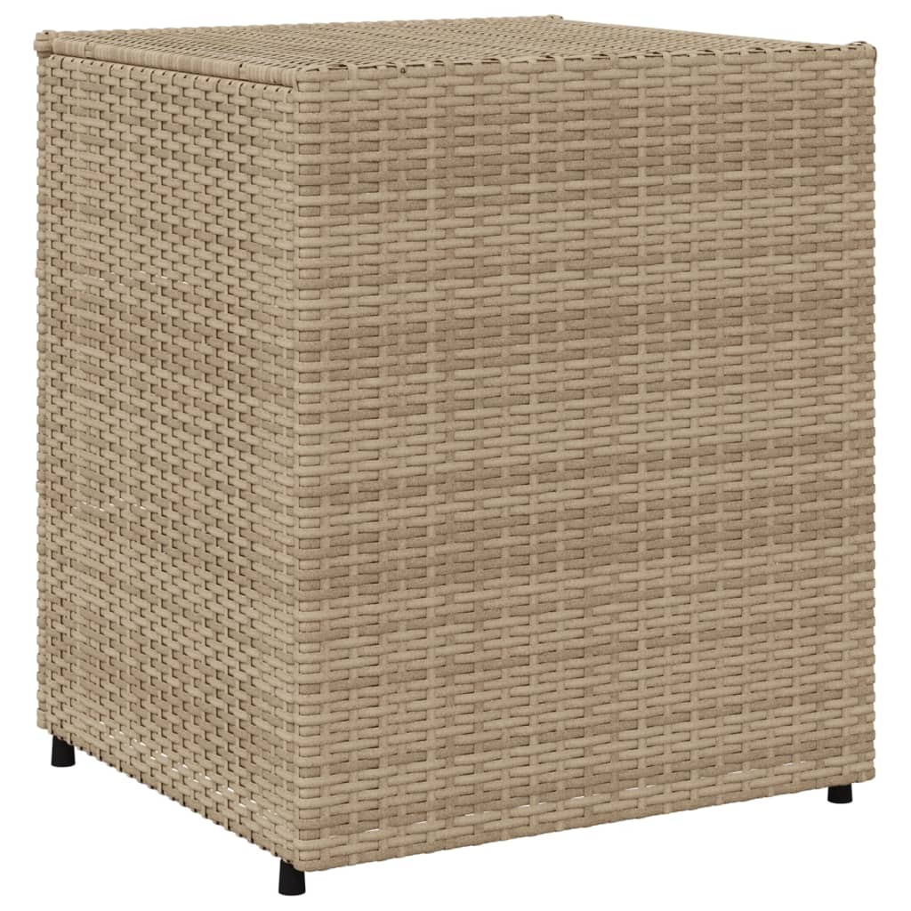 Beige Poly Rattan Garden Storage Cabinet, 55x59x69 cm