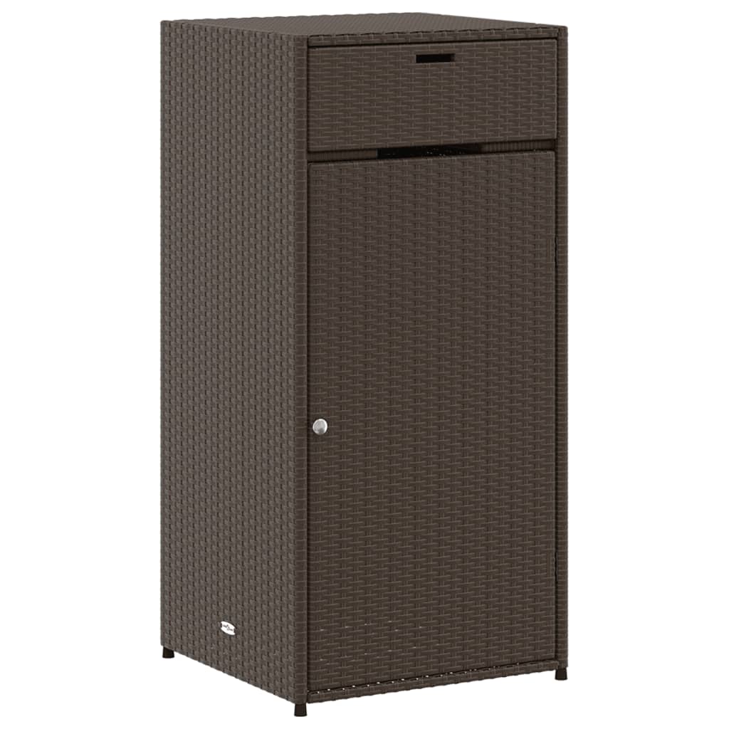 Poly Rattan Garden Storage Cabinet, Brown, 55x55x111 cm
