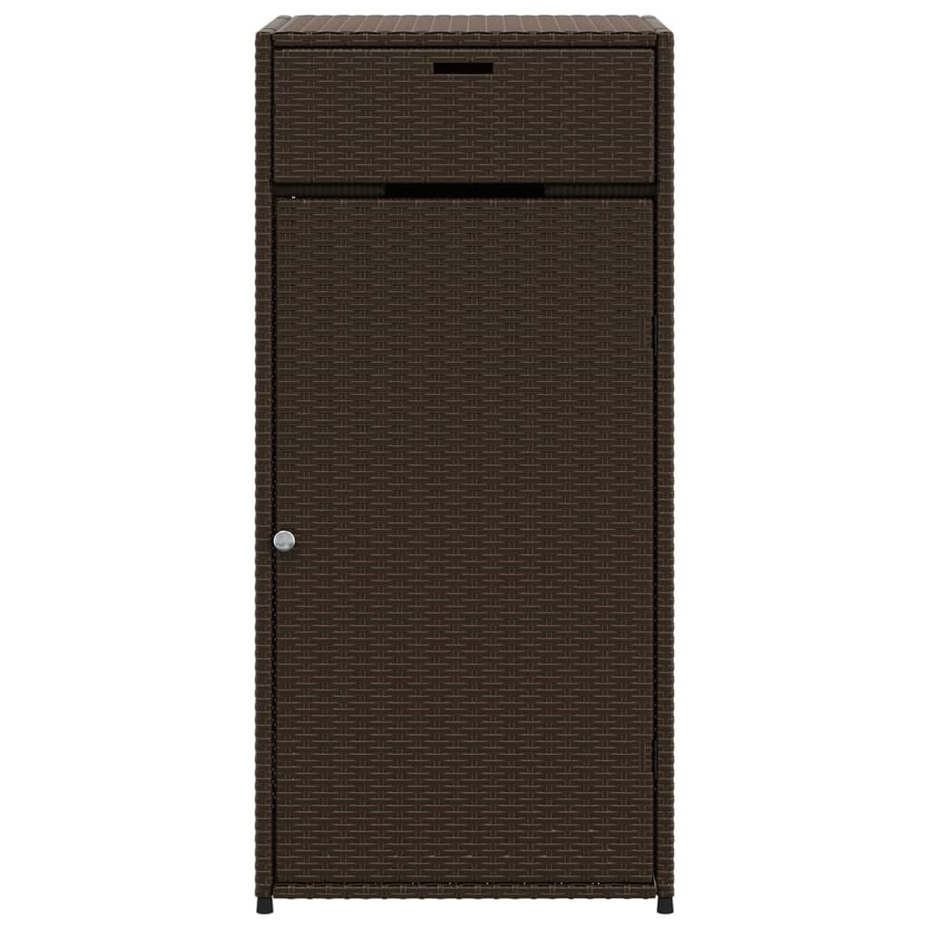 Poly Rattan Garden Storage Cabinet, Brown, 55x55x111 cm