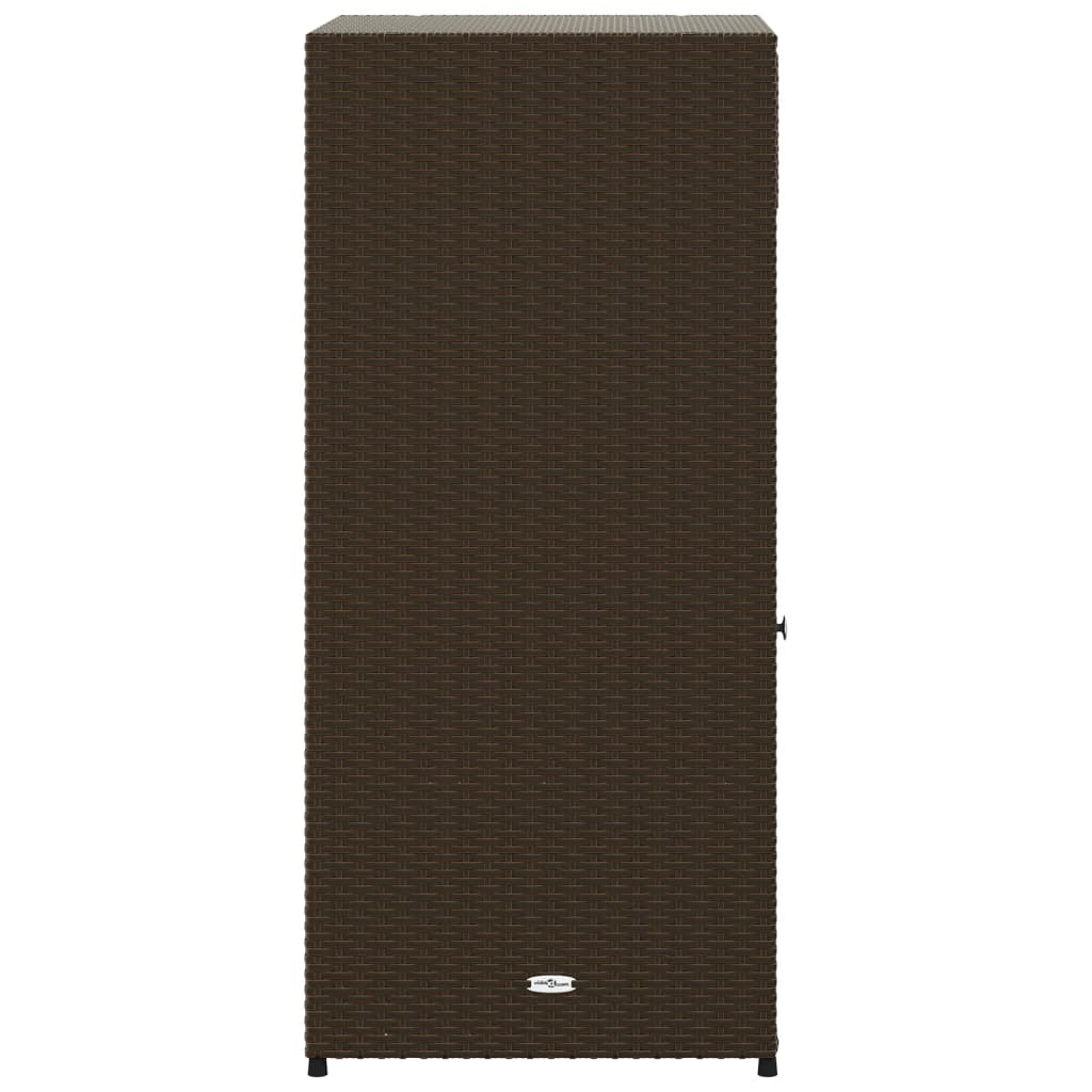 Poly Rattan Garden Storage Cabinet, Brown, 55x55x111 cm