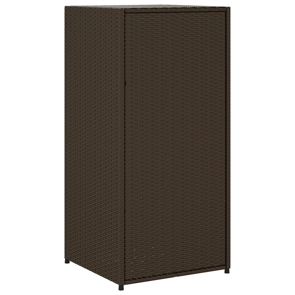 Poly Rattan Garden Storage Cabinet, Brown, 55x55x111 cm