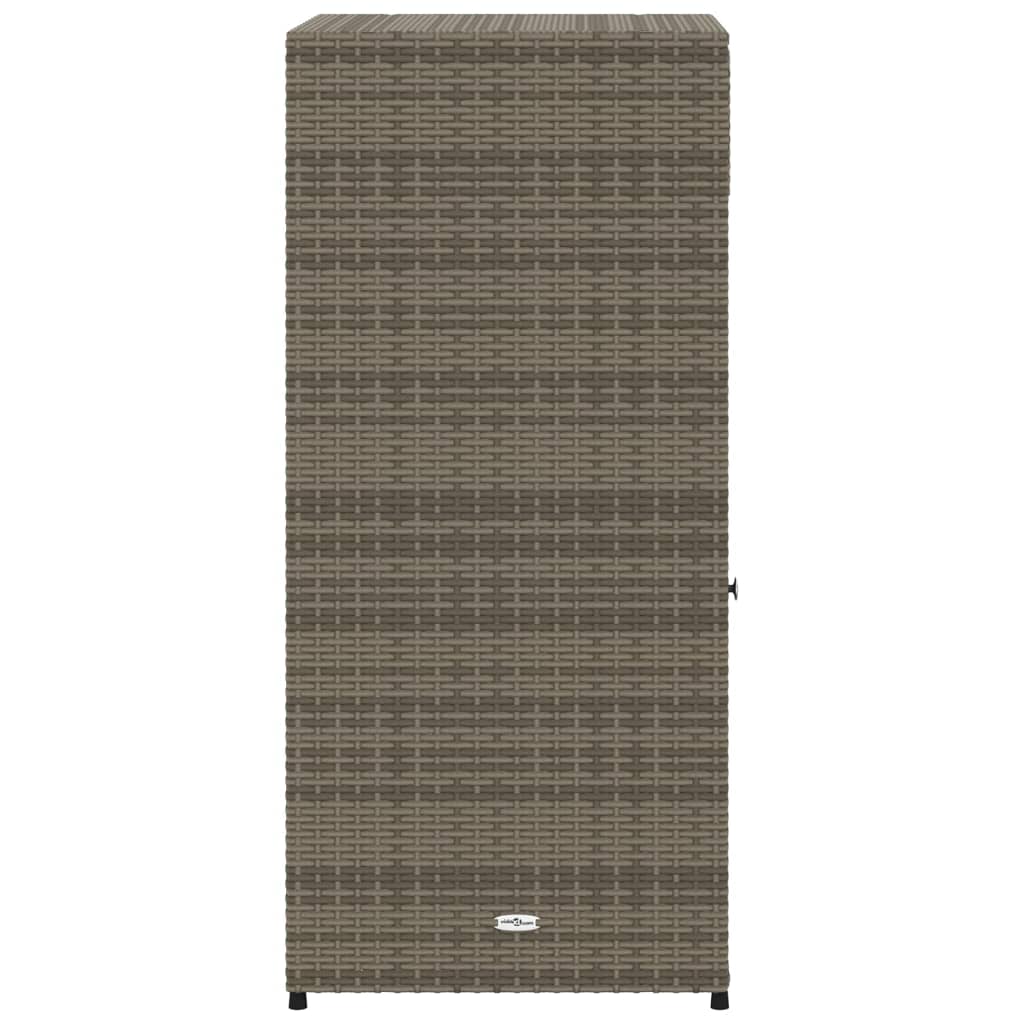 Compact Grey Poly Rattan Garden Storage Cabinet 55x55x111 cm