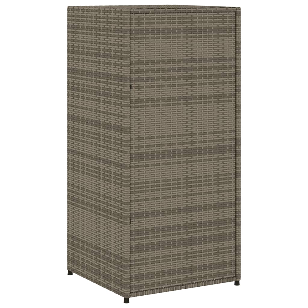 Compact Grey Poly Rattan Garden Storage Cabinet 55x55x111 cm