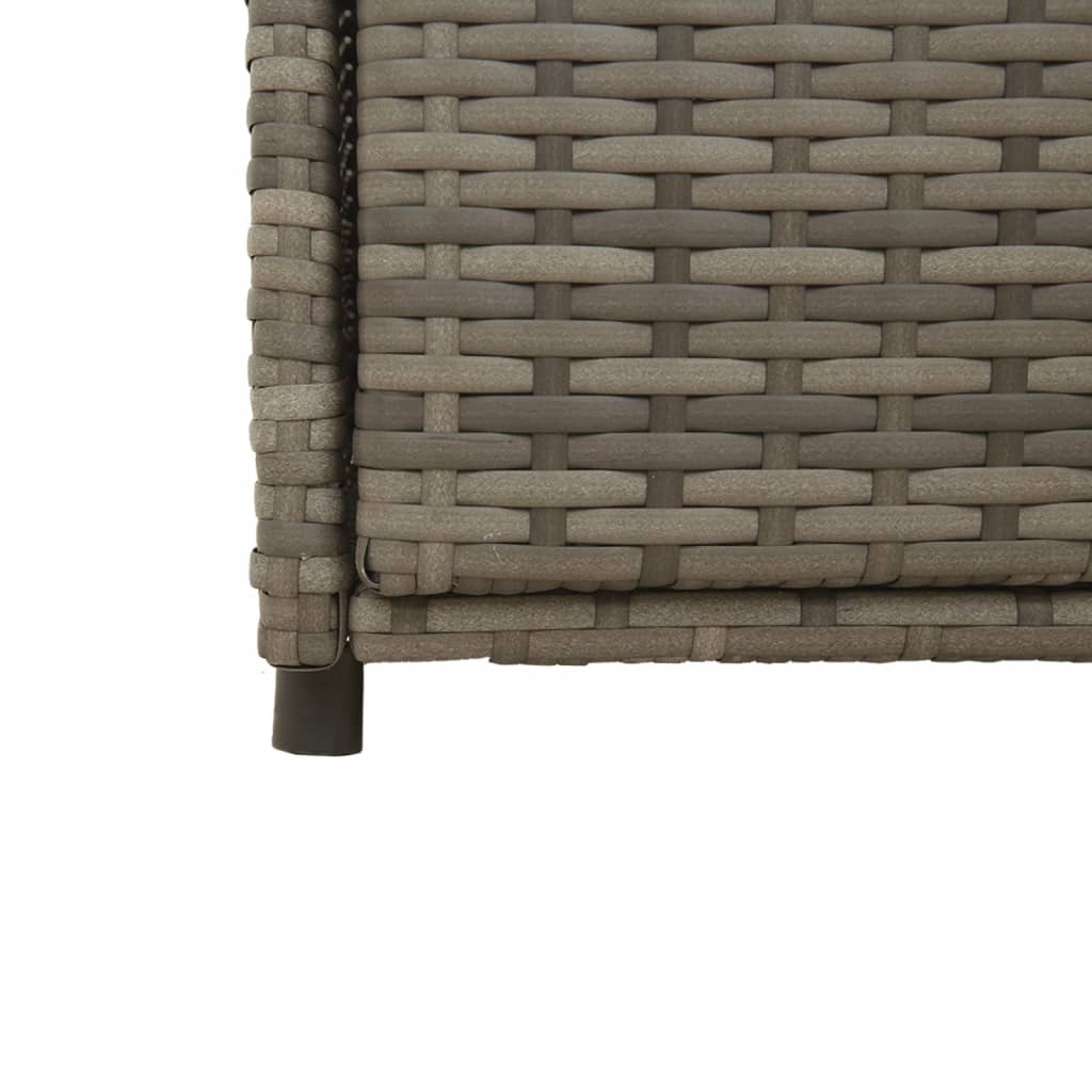 Compact Grey Poly Rattan Garden Storage Cabinet 55x55x111 cm
