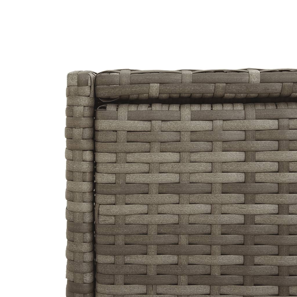 Compact Grey Poly Rattan Garden Storage Cabinet 55x55x111 cm